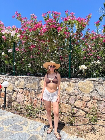 s Beden beyaz Renk Bikini üstü şort