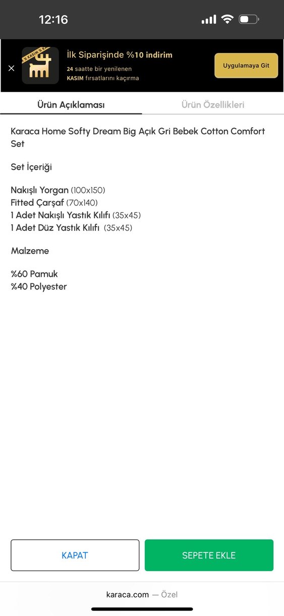 Karaca Home Bebek Yorgan Seti Pamuklu - Görsel 5