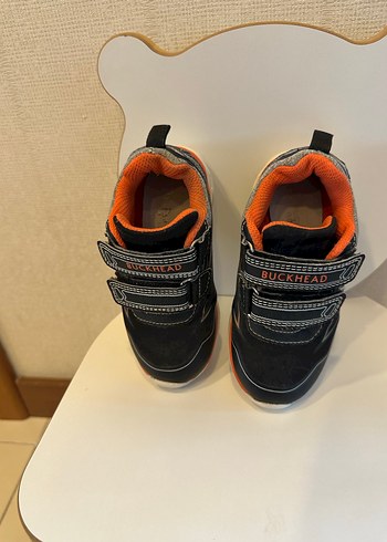 26 Beden siyah Renk Buckhead Çocuk Işıklı Spor Ayakkabı 3026 Siyah Turuncu