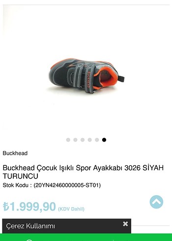 Diğer Buckhead Çocuk Işıklı Spor Ayakkabı 3026 Siyah Turuncu