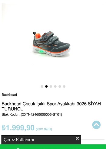 Buckhead Çocuk Işıklı Spor Ayakkabı 3026 Siyah Turuncu