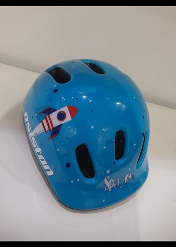 Mavi Baskılı Biker Kask Velcro - Görsel 2