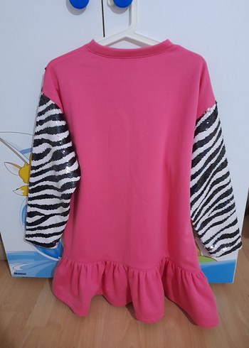 Pembe Zebra Desenli Elbise - Görsel 2