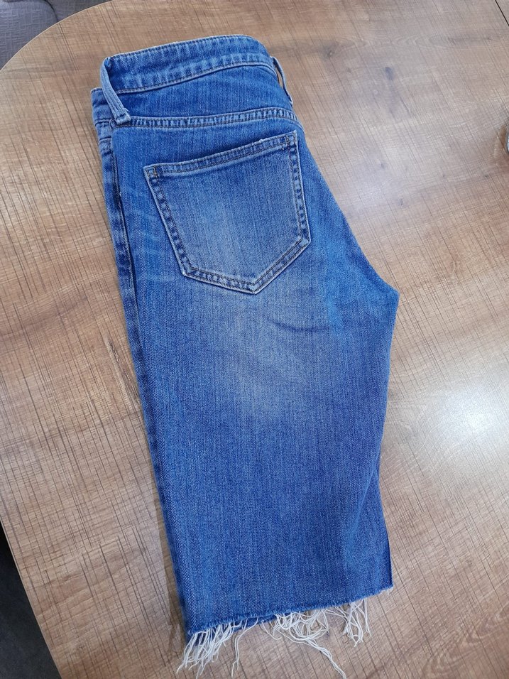 Kadın Mavi Mini Denim Şort - Görsel 2