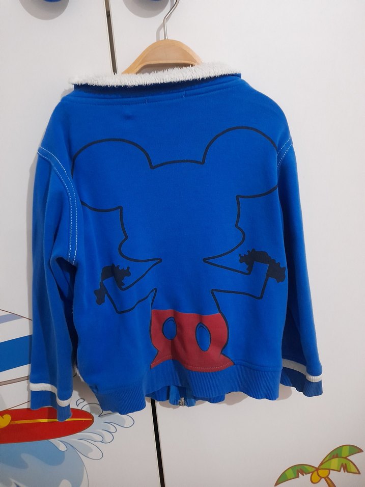 Mavi Kapüşonlu Fermuarlı Erkek Sweatshirt - Görsel 2