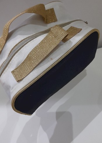 Bohem Yaz Temalı Fermuarlı Beyaz Makyaj Çantası - Görsel 3