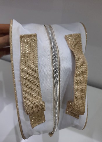 Bohem Yaz Temalı Fermuarlı Beyaz Makyaj Çantası - Görsel 2