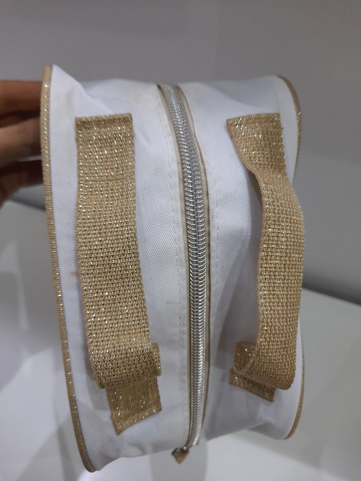 Bohem Yaz Temalı Fermuarlı Beyaz Makyaj Çantası - Görsel 2