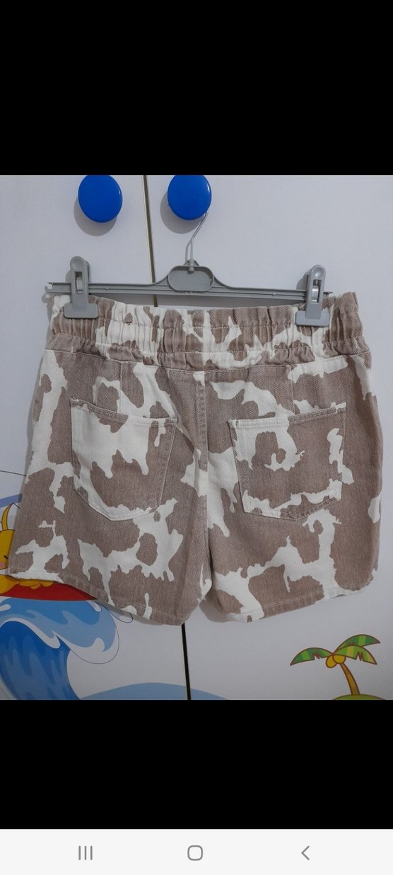 Pamuklu Bej Bağlamalı Mini Şort - Görsel 2