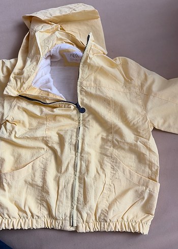 Sarı içi penye astarlı çocuk yağmurluk - Görsel 4