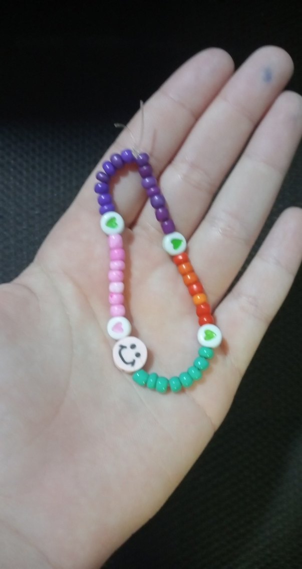 Renkli Boncuklu kız çocuk Bileklik - Görsel 3