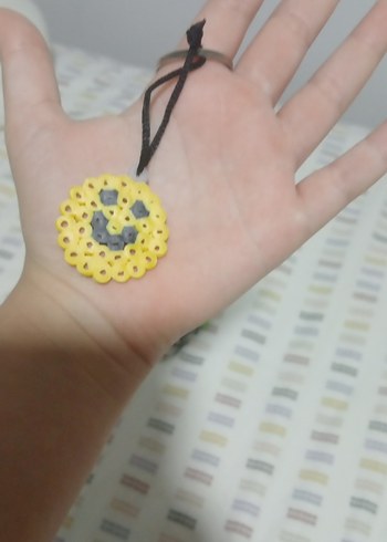 Sarı Boncuklu Gülümseyen Yüz Anahtarlık - Görsel 3