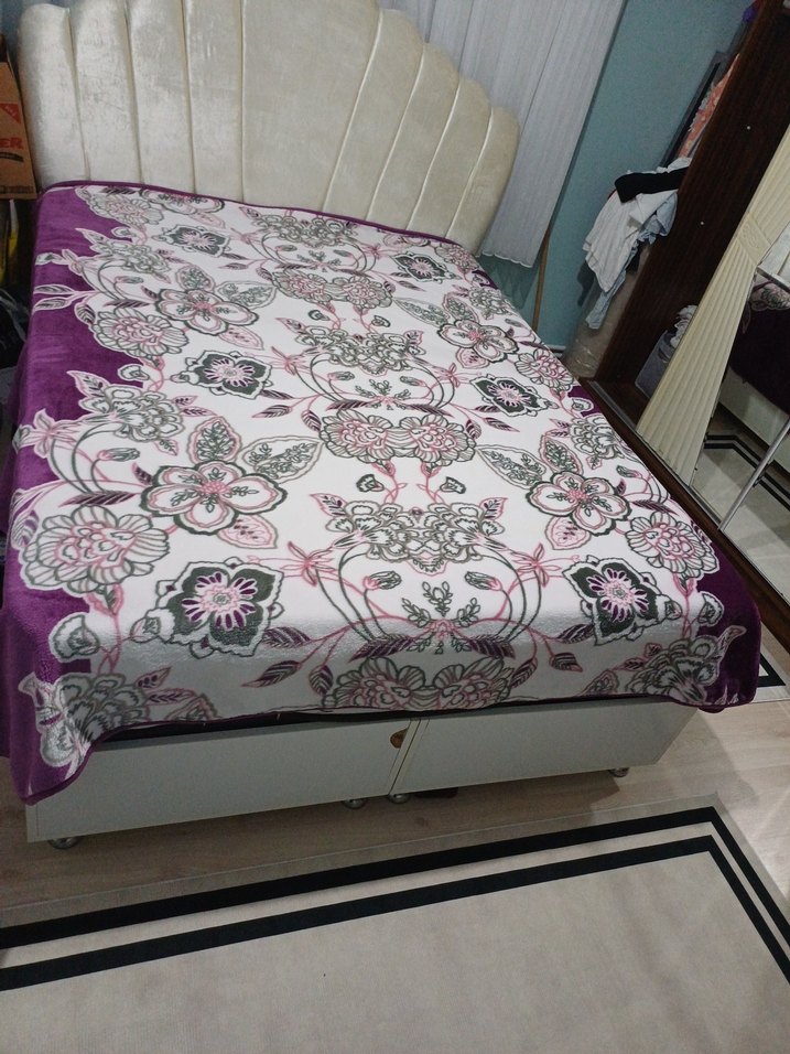 Mor Baskılı çift kişilik Battaniye - Görsel 5