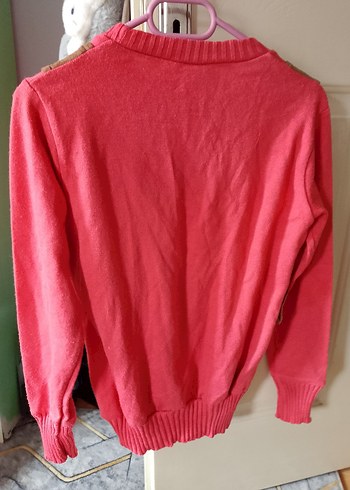 Pembe Süet Detaylı Bohem Kız Çocuk Kazak - Görsel 2