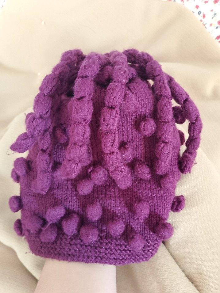 Mor Ponponlu Örgü Çocuk Bere - Görsel 2