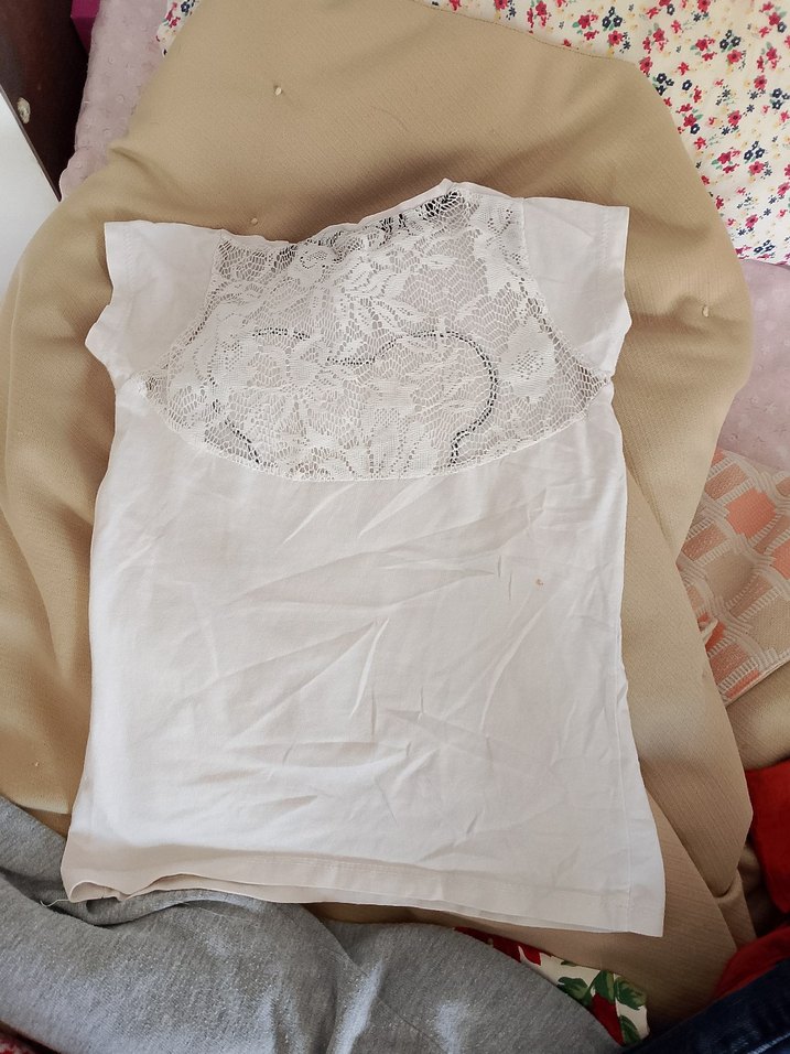 Kız Çocuk Beyaz Kısa Kollu Tişört - Görsel 2