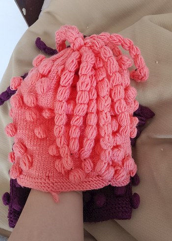 Pembe Örgü Çocuk Bere - Görsel 3