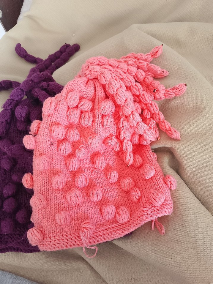 Pembe Örgü Çocuk Bere - Görsel 2
