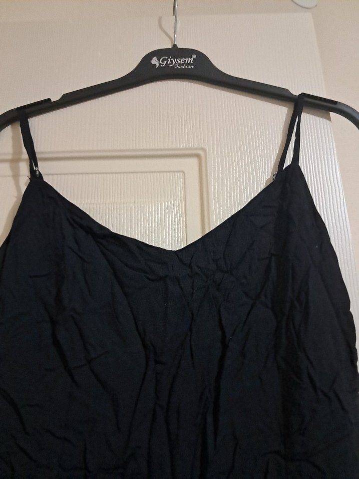 Siyah Mini askılı Kolsuz Tulum - Görsel 3