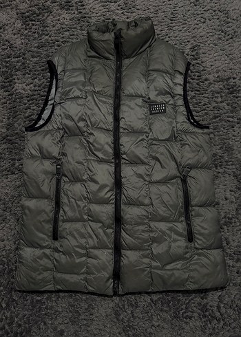 Gri erkek  Yelek, Yüksek Yakalı, Sade - Görsel 2