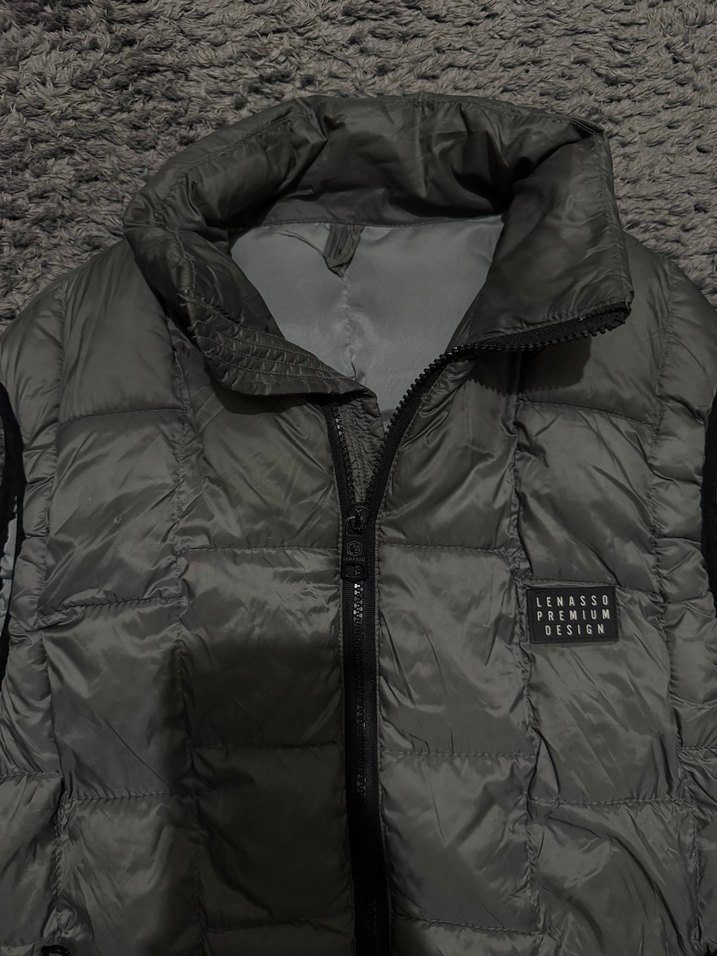 Gri erkek  Yelek, Yüksek Yakalı, Sade - Görsel 3