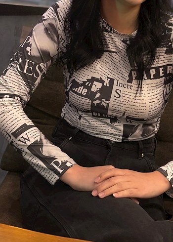 Baskılı Kadın Crop Bluz - Görsel 3