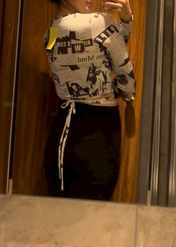 Baskılı Kadın Crop Bluz - Görsel 2