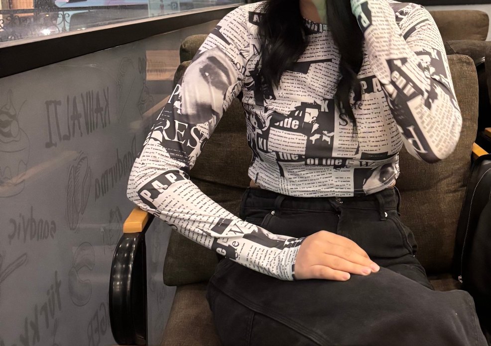 Baskılı Kadın Crop Bluz - Görsel 4