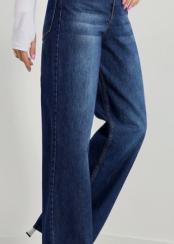 Kadın Lacivert Bol Kesim Jean - Görsel 5