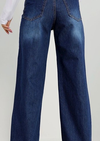 Kadın Lacivert Bol Kesim Jean - Görsel 6