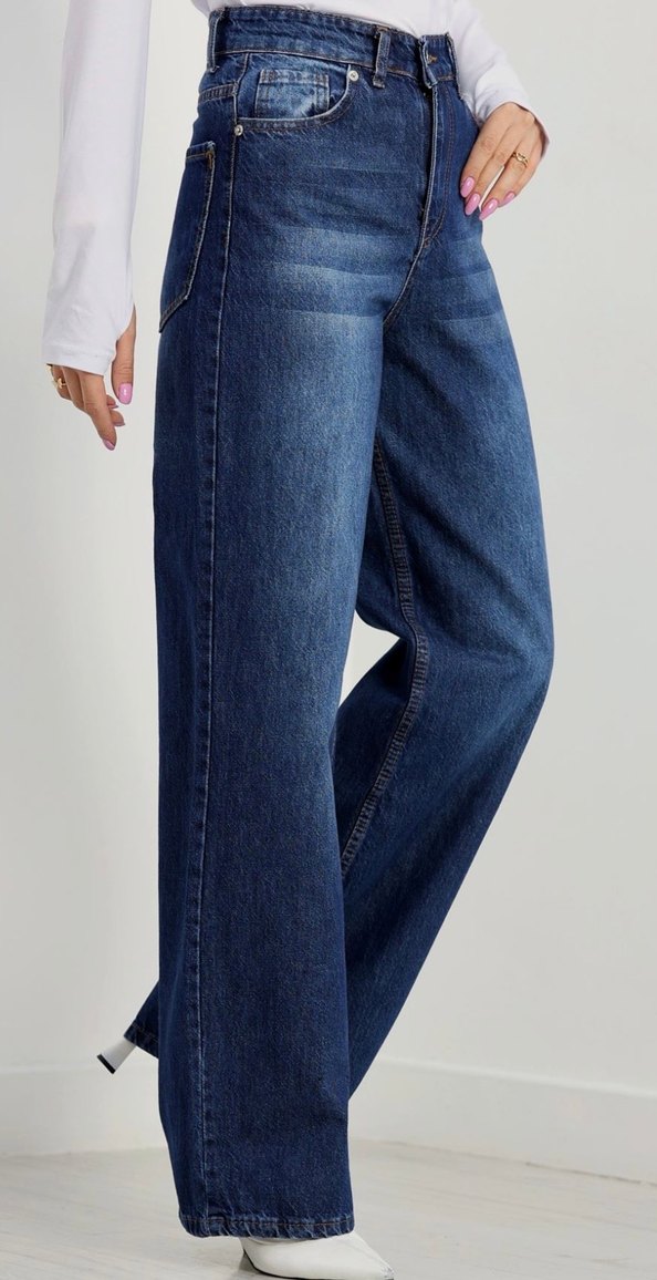 Kadın Lacivert Bol Kesim Jean - Görsel 5