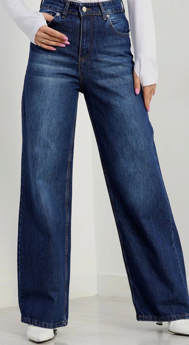 Kadın Lacivert Bol Kesim Jean - Görsel 3