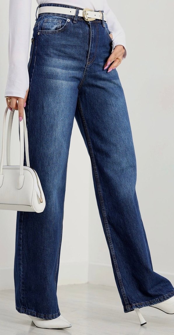 Kadın Lacivert Bol Kesim Jean - Görsel 2