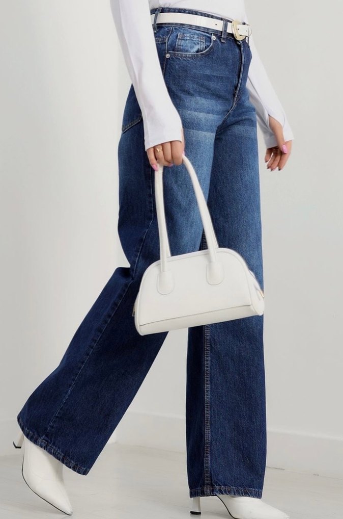 Kadın Lacivert Bol Kesim Jean - Görsel 4