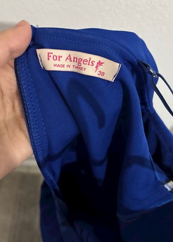 Mavi Çizgili Bel Detaylı Tulum - Görsel 5