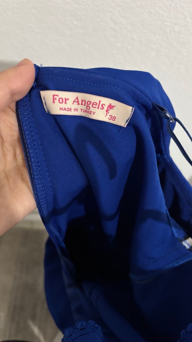 Mavi Çizgili Bel Detaylı Tulum - Görsel 5