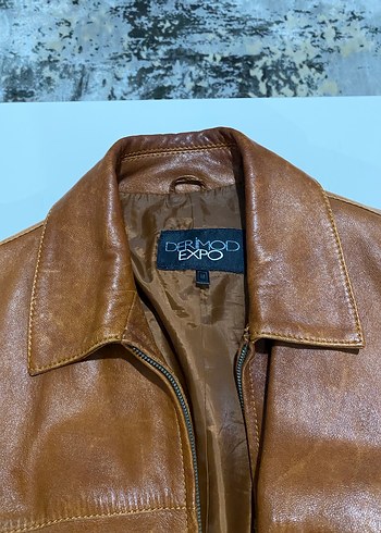 Deri kahverengi ceket - Görsel 2