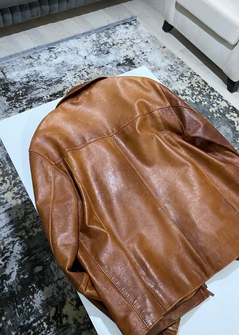 Deri kahverengi ceket - Görsel 3