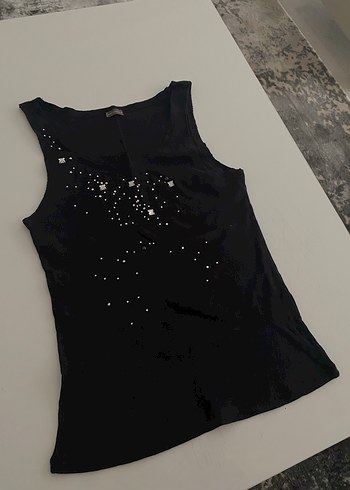 Siyah Payetli Straplez Kadın Atlet - Görsel 2