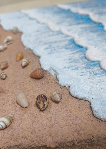 Deniz Sahil temalı Dokulu Tablo| el yapımı Tuval Çalışması 25x35 - Görsel 2