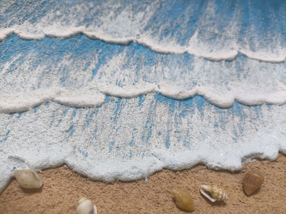 Deniz Sahil temalı Dokulu Tablo| el yapımı Tuval Çalışması 25x35 - Görsel 3