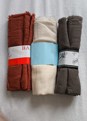 Bambu Kraş Şal | Kiremit - Krem - Antrasit - Görsel 2