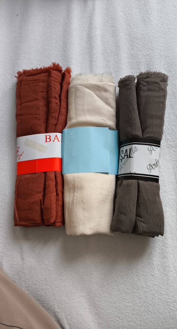 Bambu Kraş Şal | Kiremit - Krem - Antrasit - Görsel 2