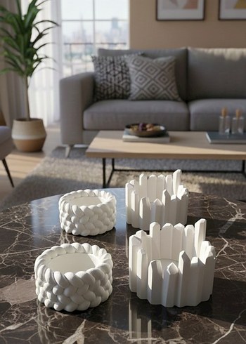 Sukulent Saksı | Mumluk Seti 4 adet - Görsel 2