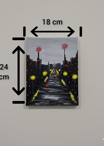 Modern Şehir Manzarası Tablo | El Yapımı - Görsel 2