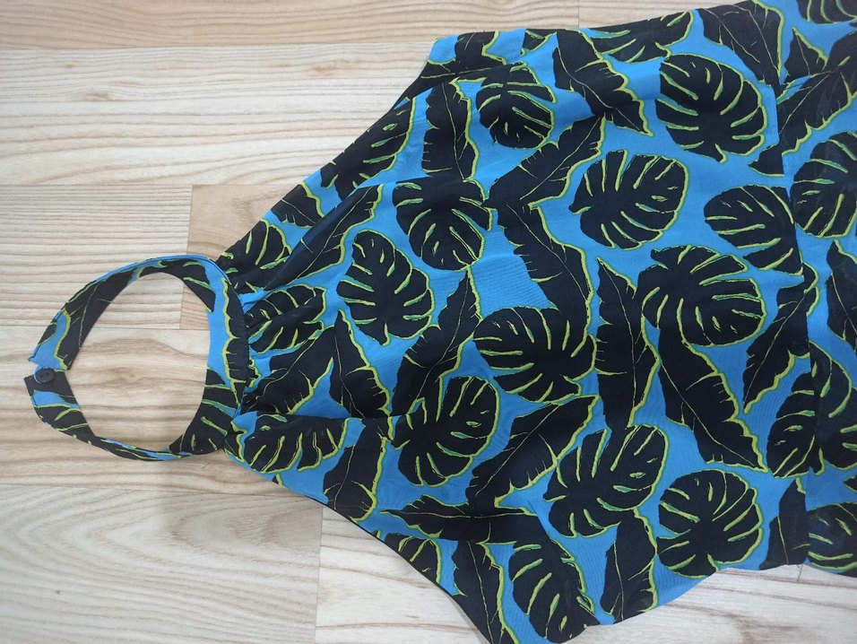 Mavi Desenli Uzun  Elbise - Görsel 5