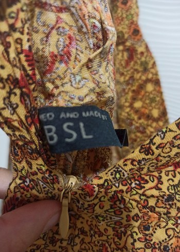 V Yaka Kısa Kahverengi Bohem Elbise - Görsel 4