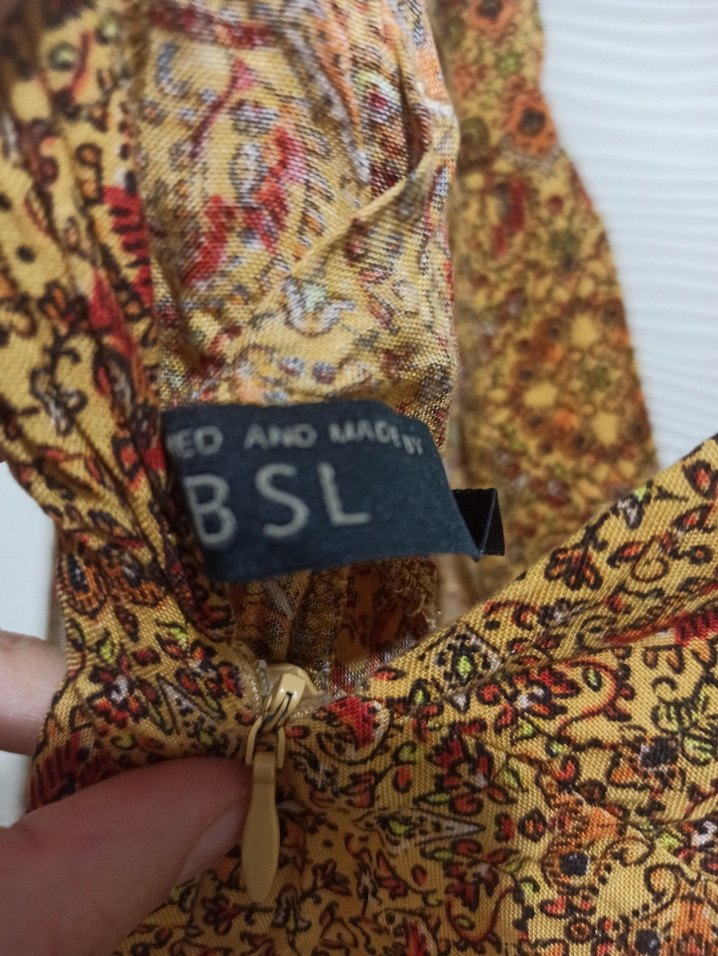 V Yaka Kısa Kahverengi Bohem Elbise - Görsel 4