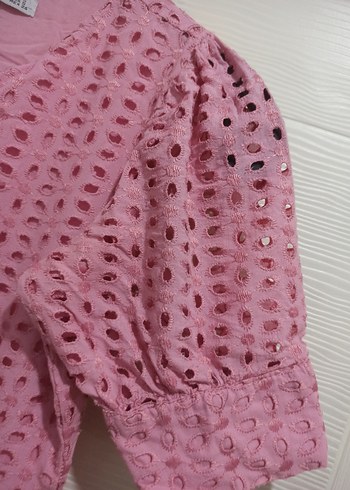 Pembe Fisto Elbise, prenses kol mini elbise - Görsel 4