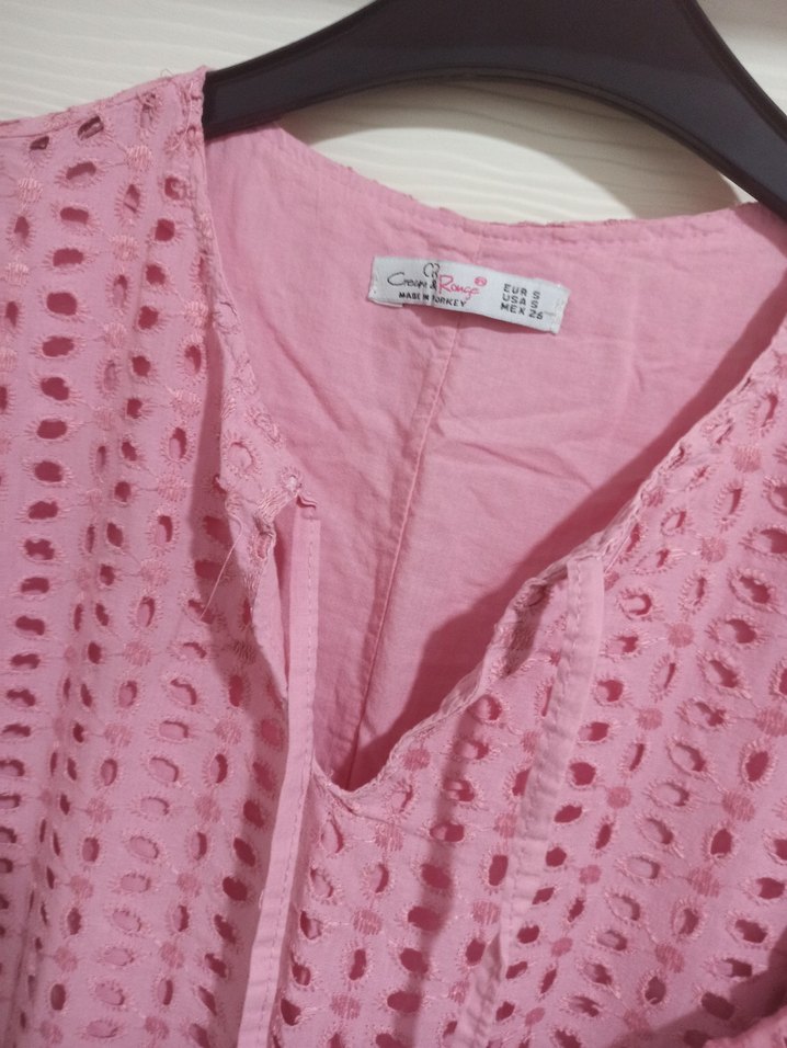 Pembe Fisto Elbise, prenses kol mini elbise - Görsel 3